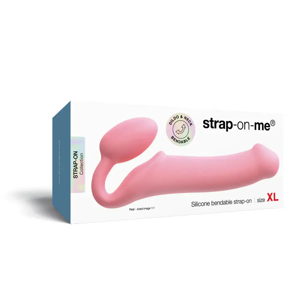 Silicone Bendable Strapless Strap On Pink / XL Dildo