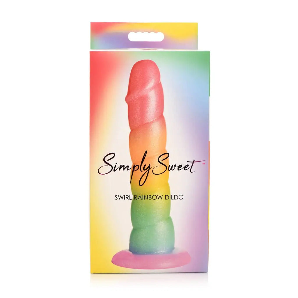 Simply Sweet Swirl Rainbow Silicone Dildo - Rolik®