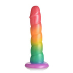 Simply Sweet Swirl Rainbow Silicone Dildo - Rolik®