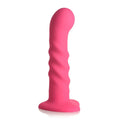 Simply Sweet Vibrating Ribbed Silicone Dildo with Remote - Rolik®