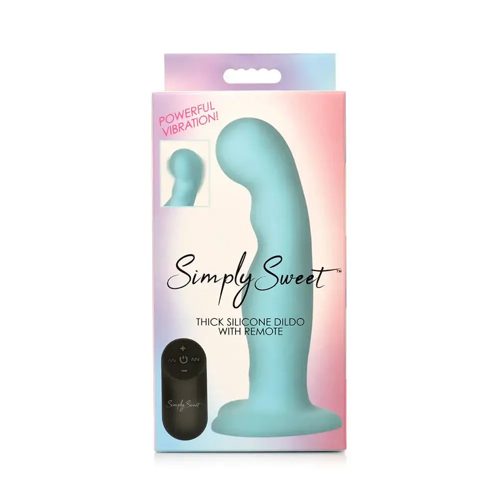 Simply Sweet Vibrating Thick Silicone Dildo with Remote - Rolik®