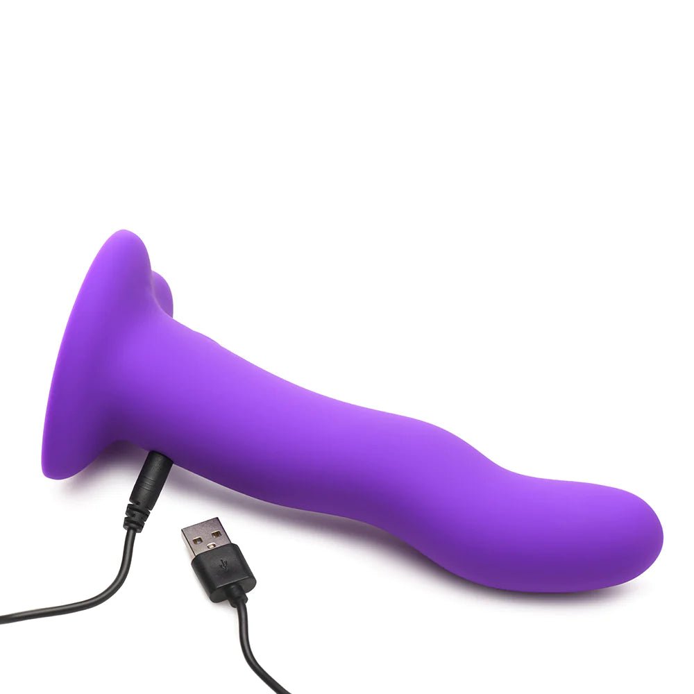 Simply Sweet Vibrating Wavy Silicone Dildo with Remote - Rolik®