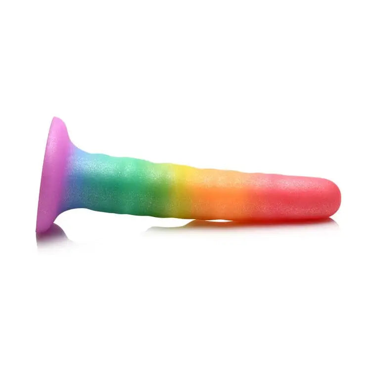 Simply Sweet Zigzag Rainbow Silicone Dildo - Rolik®
