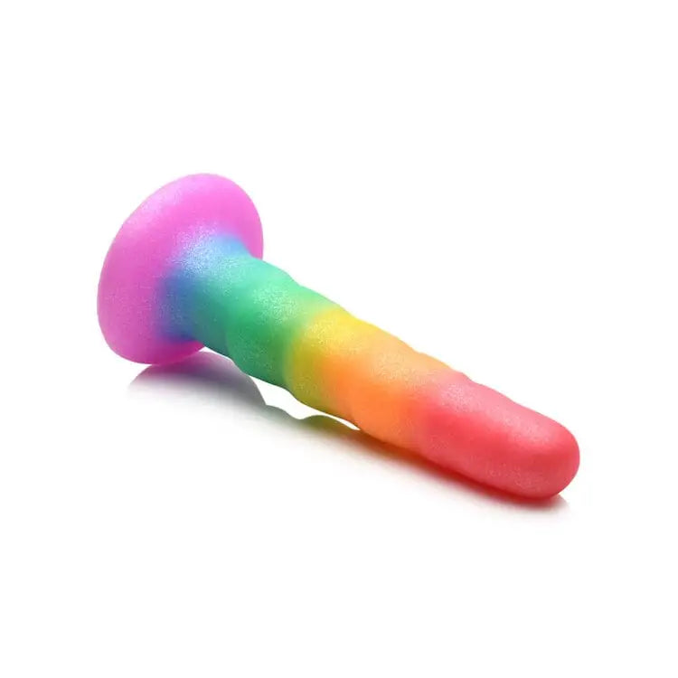 Simply Sweet Zigzag Rainbow Silicone Dildo - Rolik®