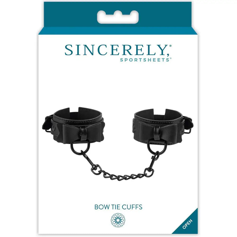 Sincerely® Bow Tie Cuffs - Black - Restraints