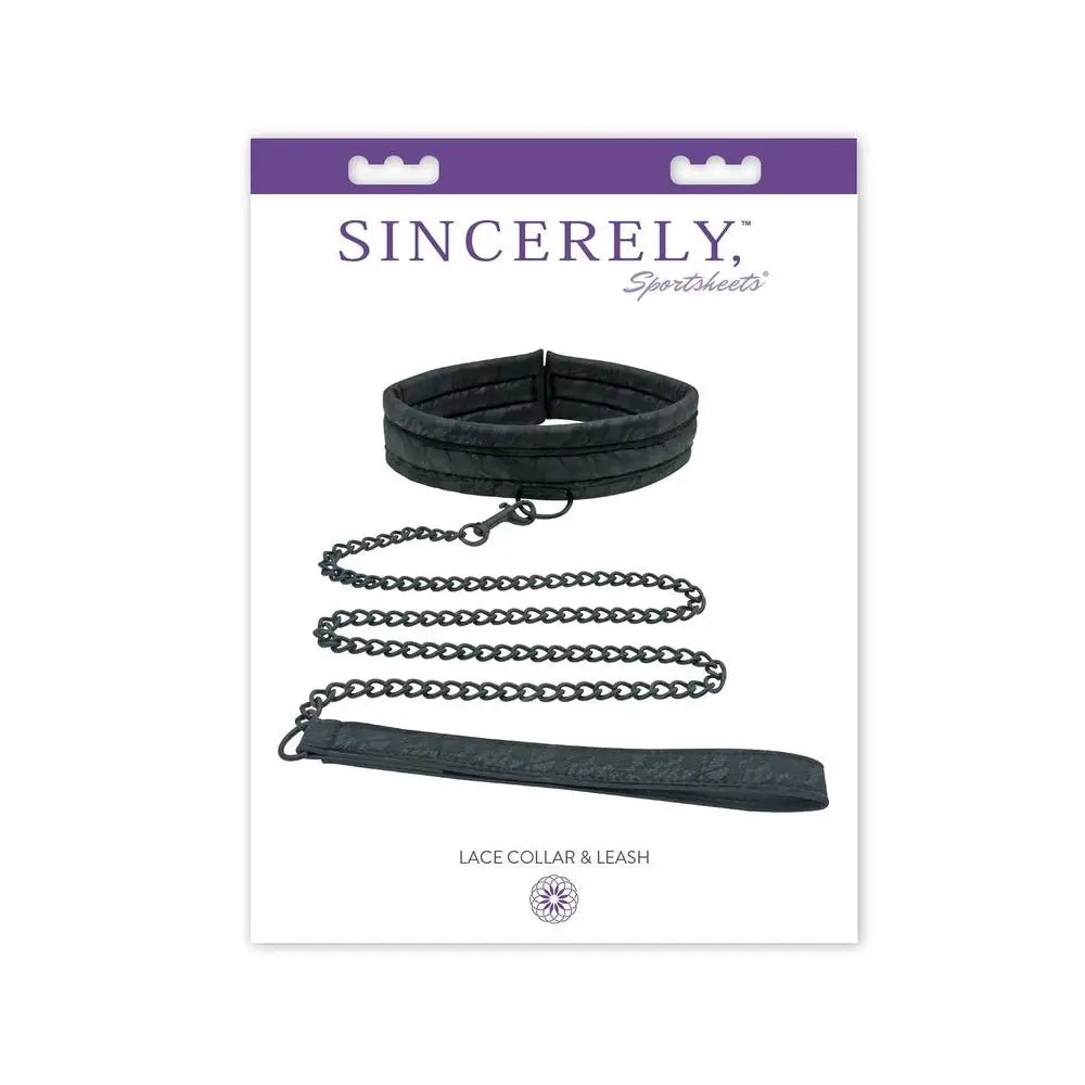 Sincerely® Lace Collar & Leash - Black - Restraints