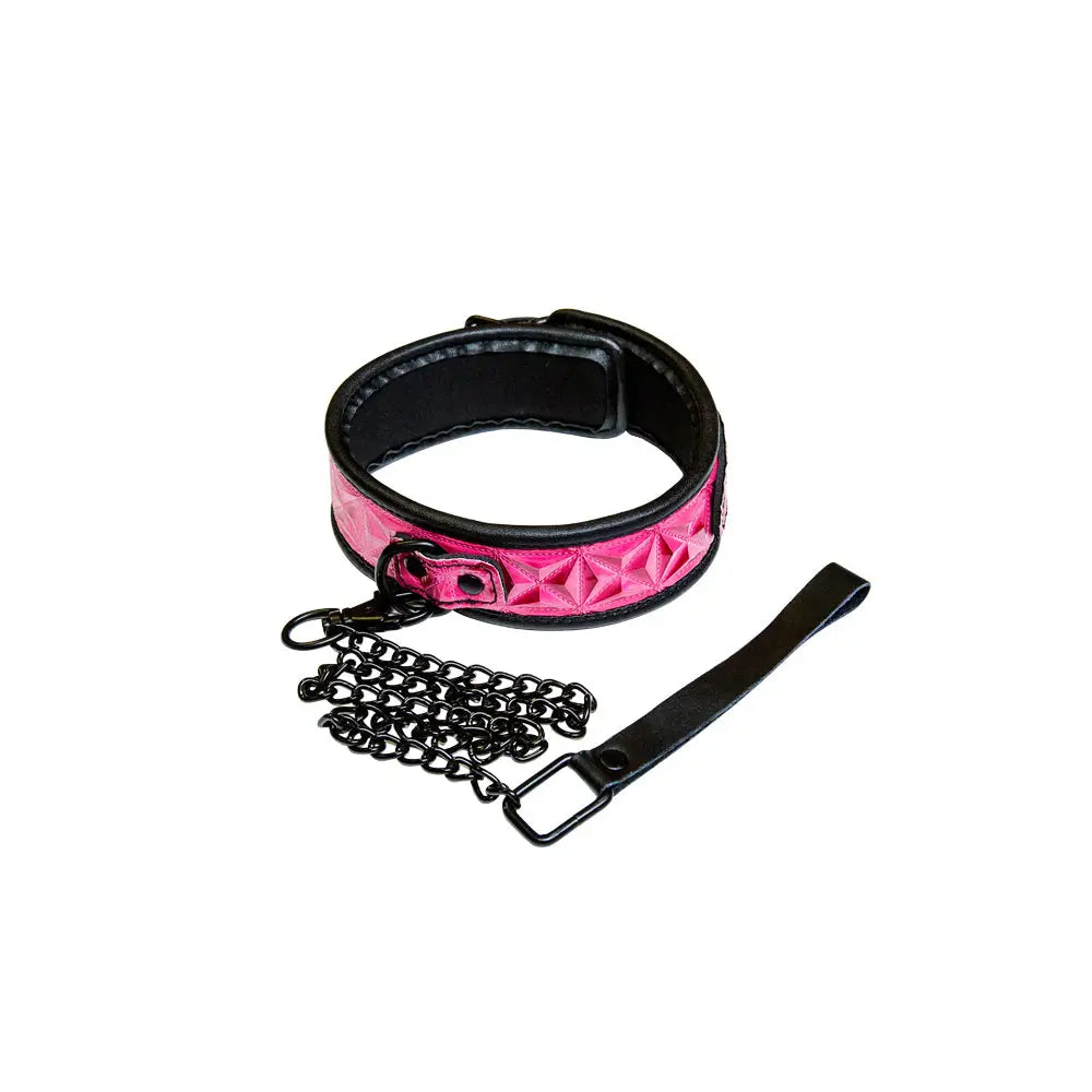 Sinful Collar with Leash - Pink - Restraints