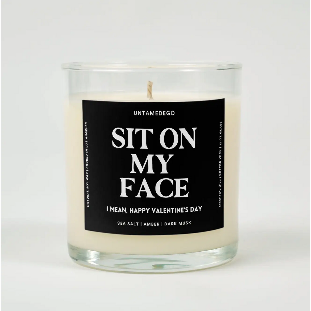 Sit On My Face Glass Candle SEA SALT + AMBER + DARK MUSK