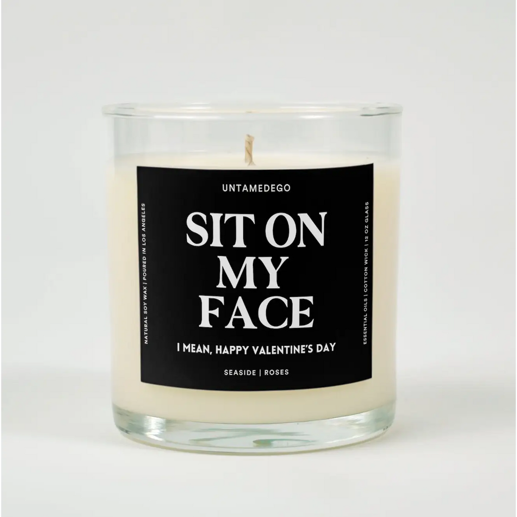 Sit On My Face Glass Candle SEASIDE ROSES