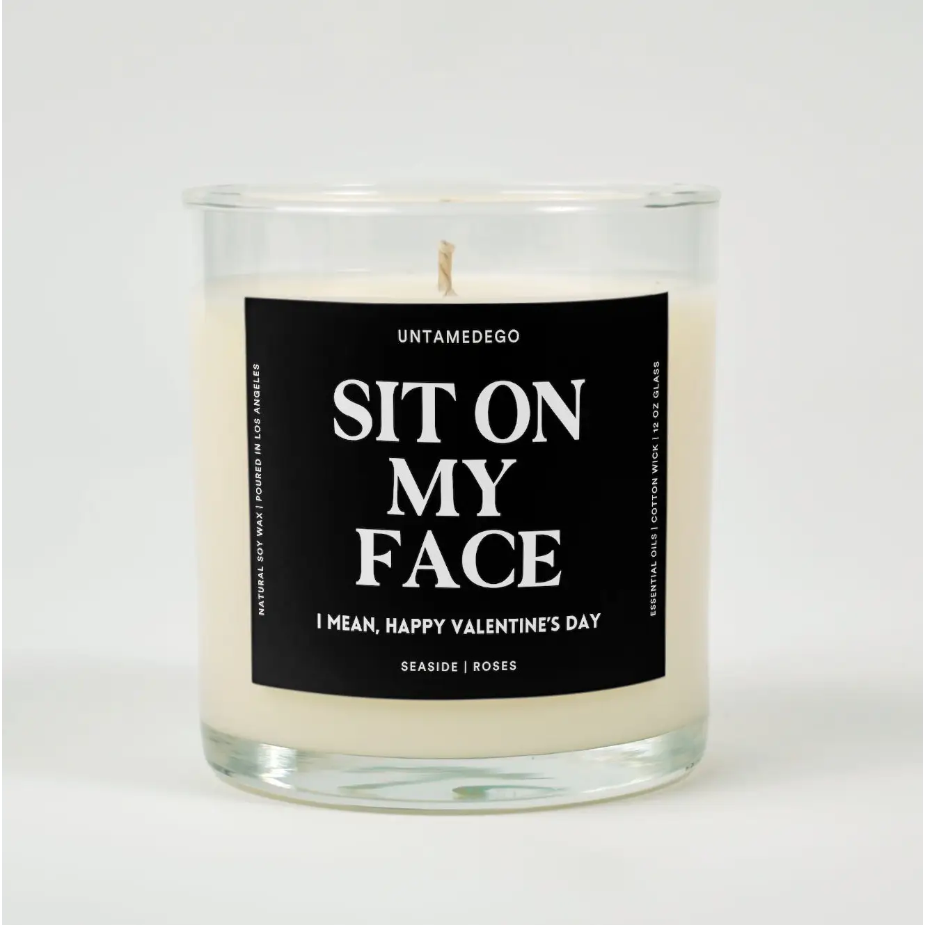 Sit On My Face Glass Candle SEASIDE ROSES