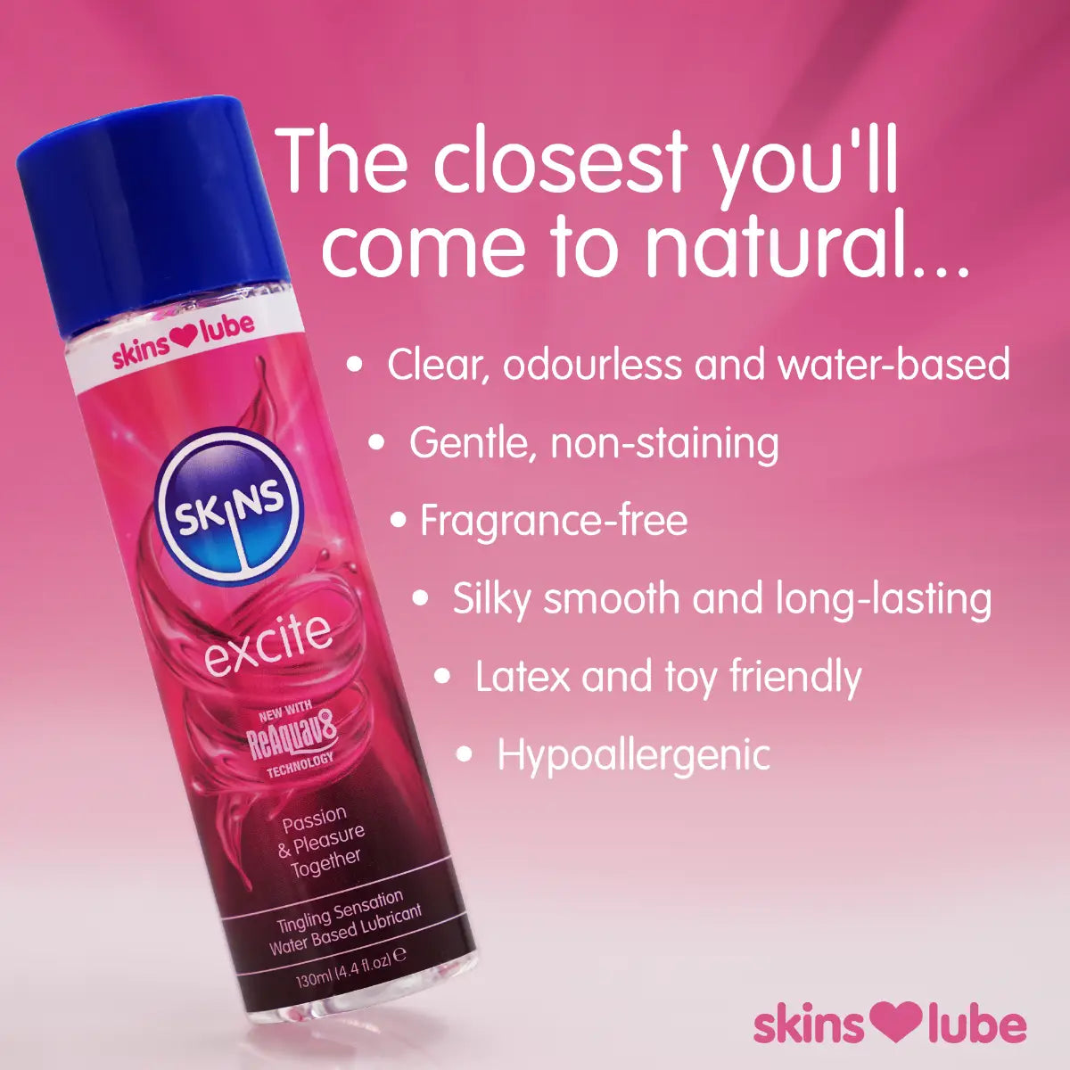 Skins Excite Tingling Water Based Lubricant 4.4 fl. oz.