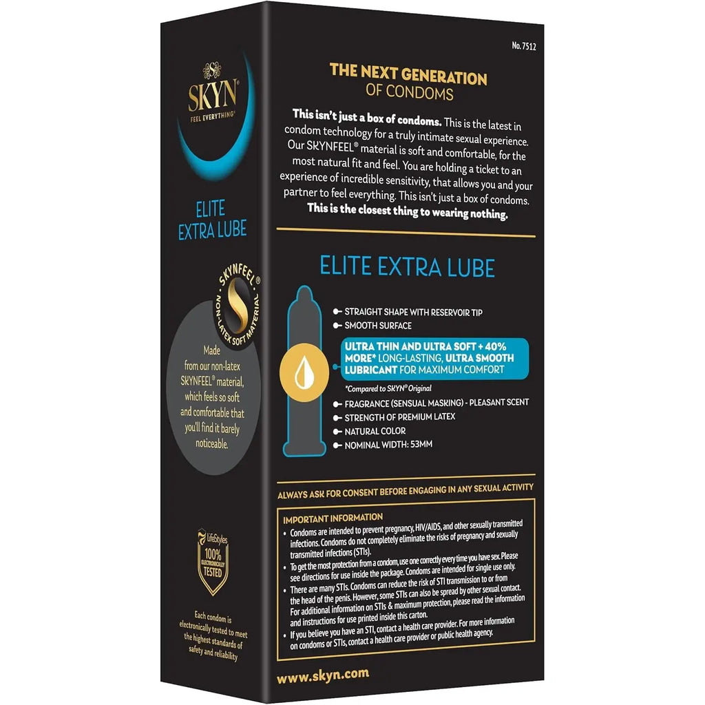 12-Pack SKYN® Elite Extra Lube Non-Latex Condoms