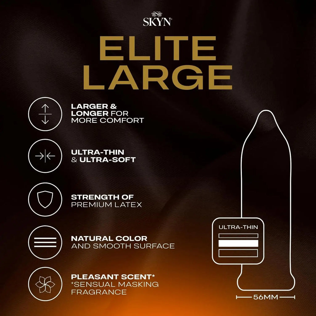 12 Pack SKYN® Elite Large Lubricated Non-Latex Condoms