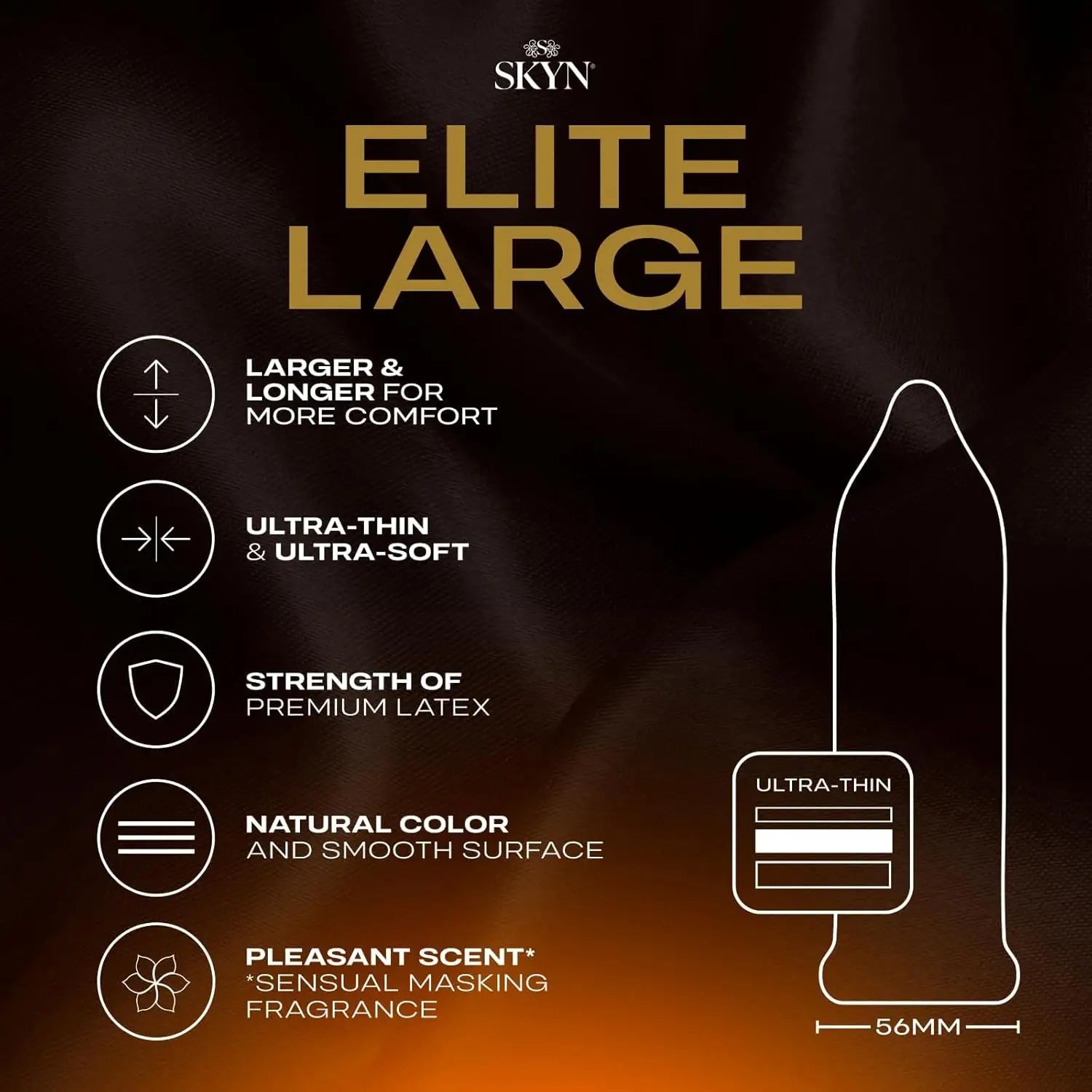 12 Pack SKYN® Elite Large Lubricated Non-Latex Condoms