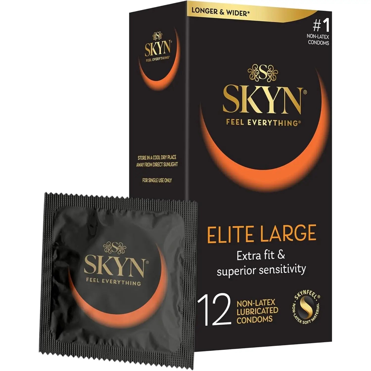 12 Pack SKYN® Elite Large Lubricated Non-Latex Condoms