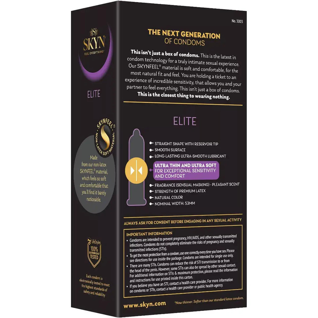 12-Pack SKYN® Elite Thin Non-Latex Condoms