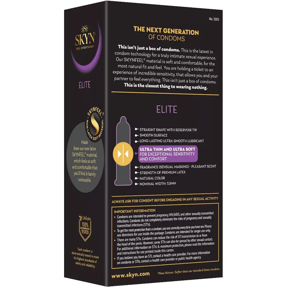 12-Pack SKYN® Elite Thin Non-Latex Condoms
