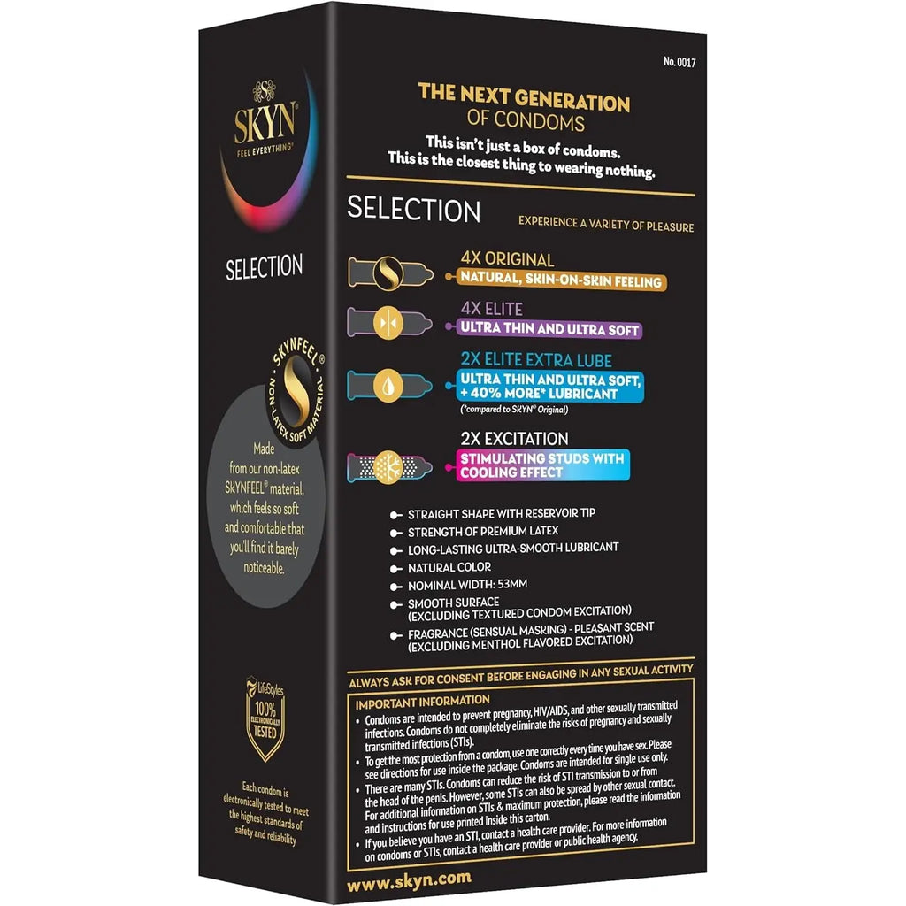 12-Pack SKYN® Selection Mixed Non-Latex Condoms