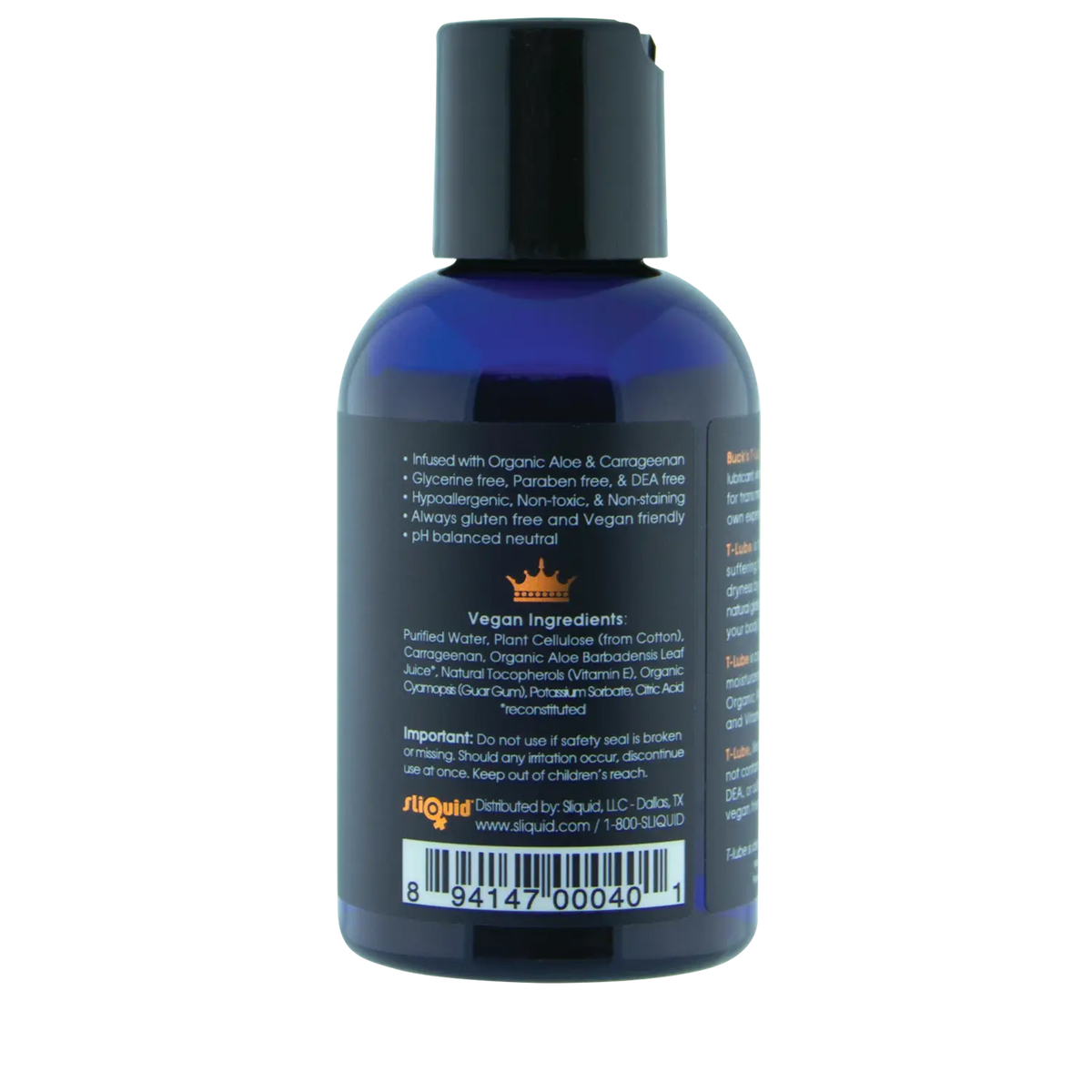 Sliquid® Sliquid Buck Angel’s T-Lube | Water-Based Personal Lubricant 4.2 fl. oz.
