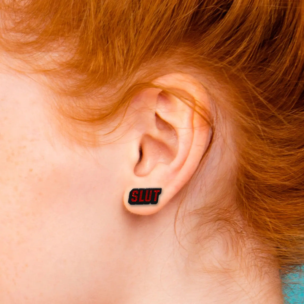 Slut Earrings - Red - Jewelry