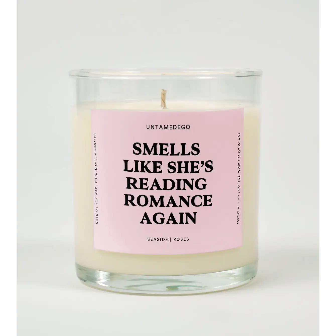 Smells Like She’s Reading Romance Again Glass Candle SEASIDE ROSES