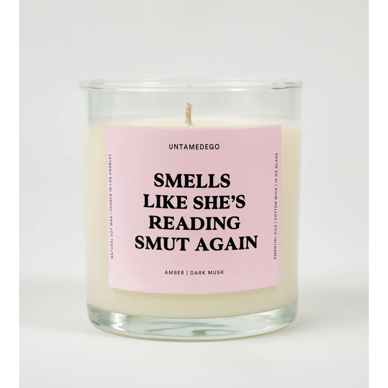 Smells Like She’s Reading Smut Again Glass Candle AMBER + DARK MUSK