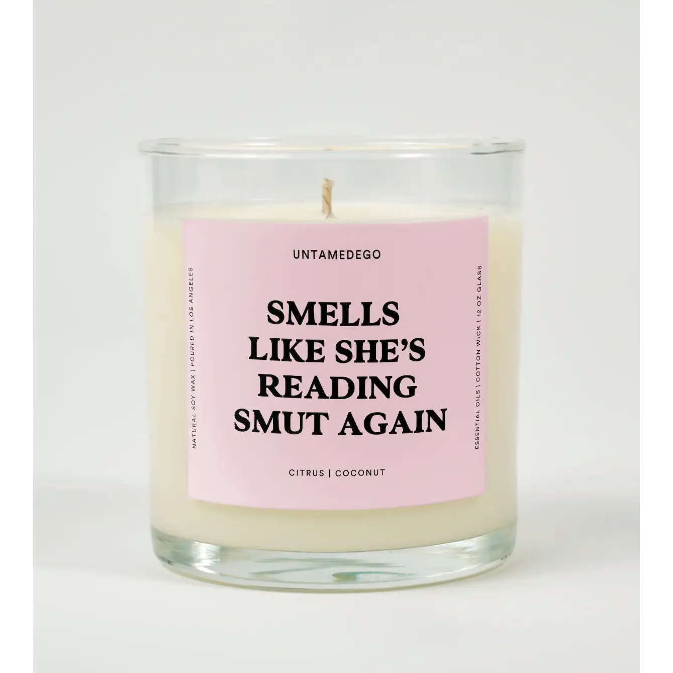 Smells Like She’s Reading Smut Again Glass Candle CITRUS + COCONUT