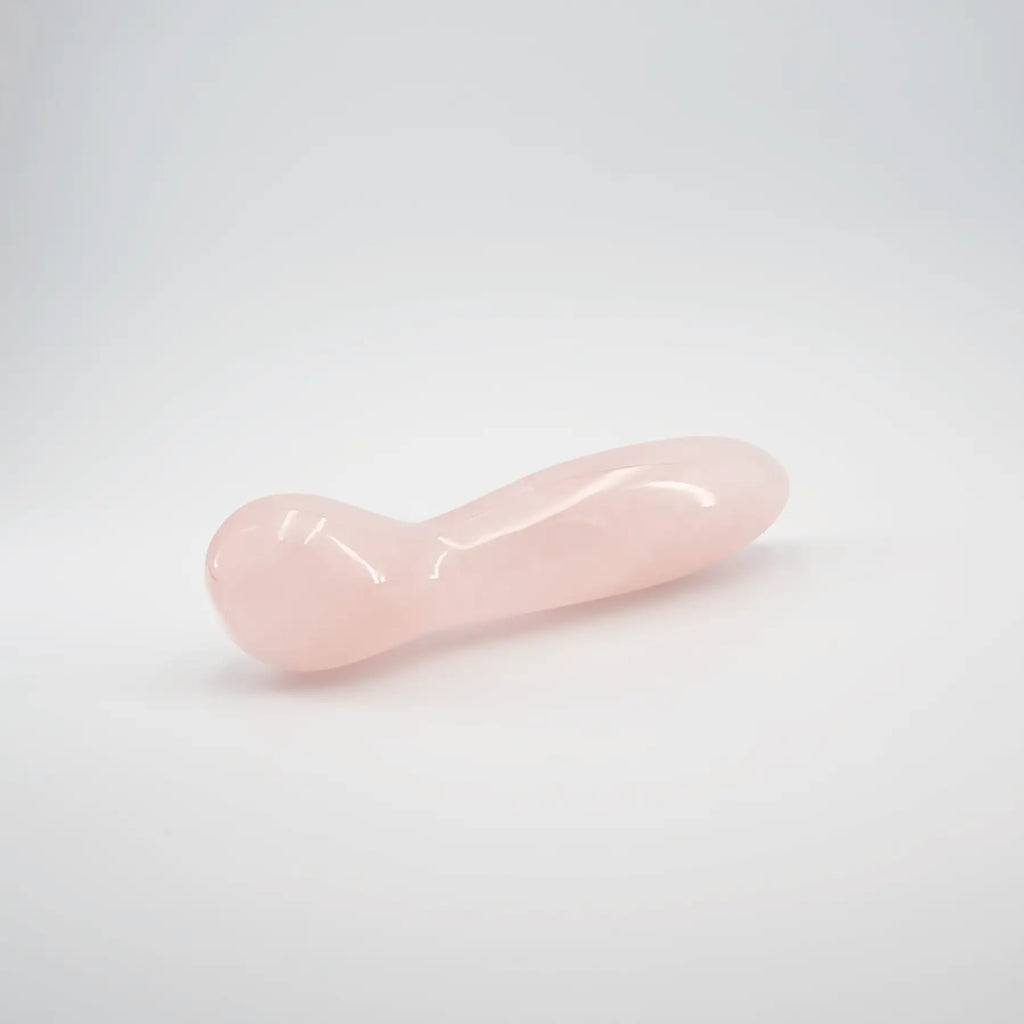 Solace Rose Quartz Wand / 7’’ Curved Double End Bulbous Tapered