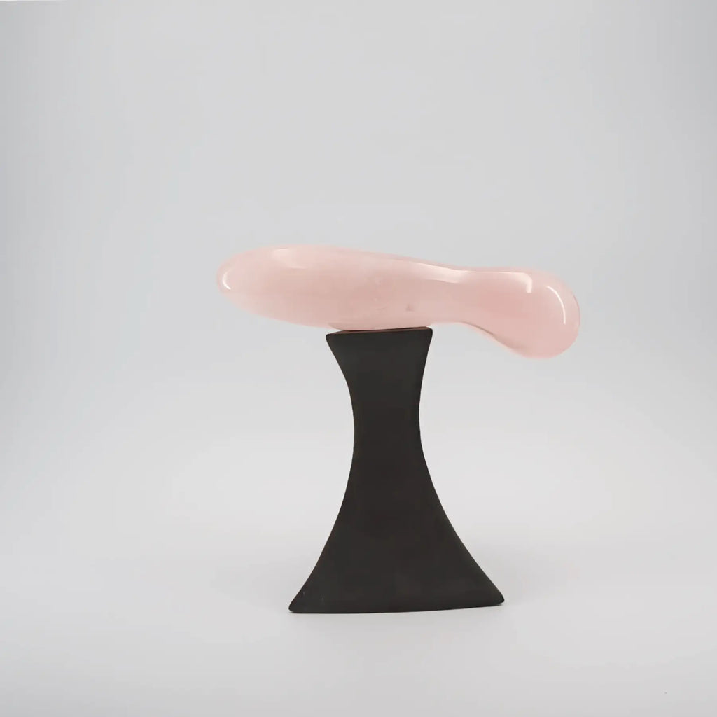 Solace Rose Quartz Wand / 7’’ Curved Double End Bulbous Tapered