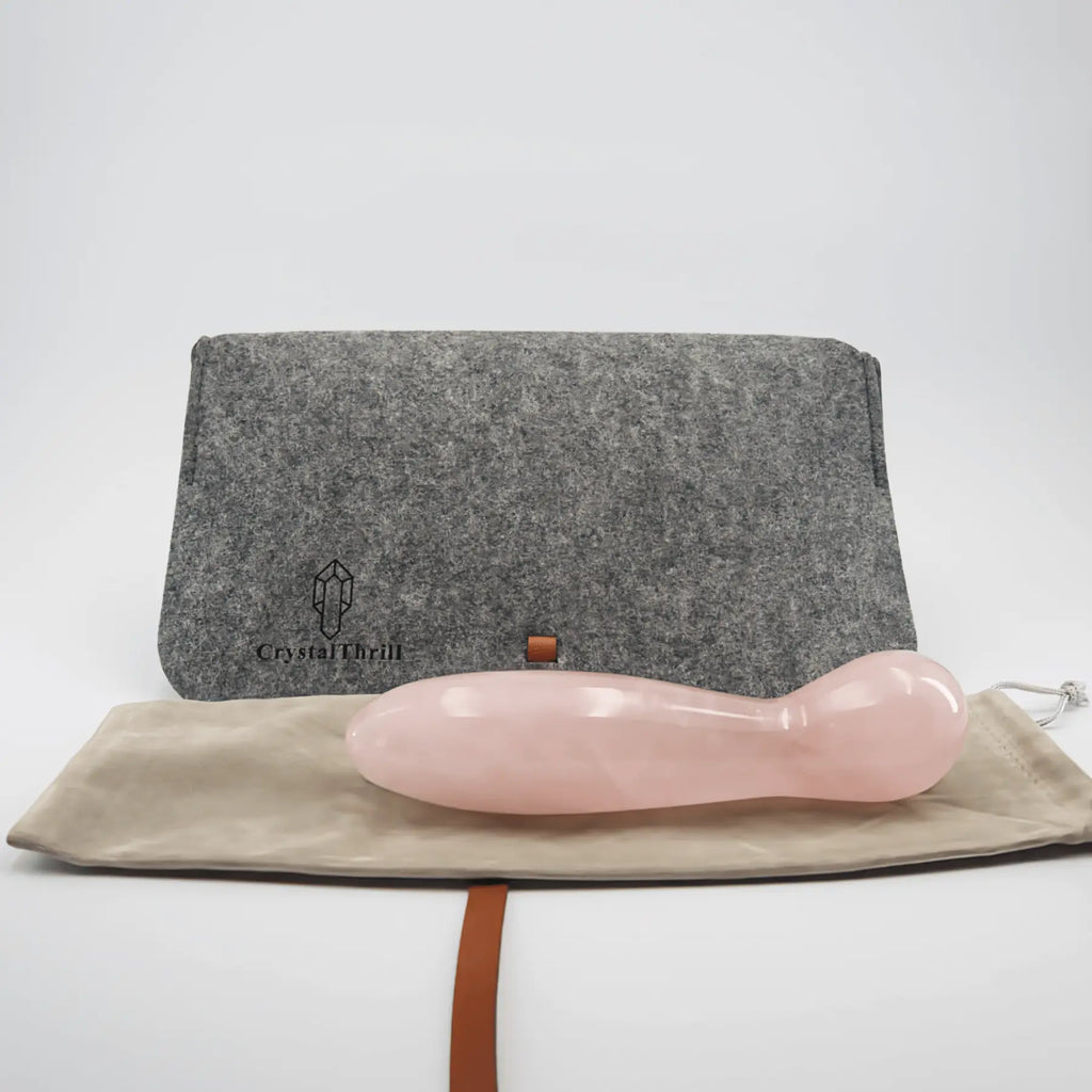 Solace Rose Quartz Wand / 7’’ Curved Double End Bulbous Tapered