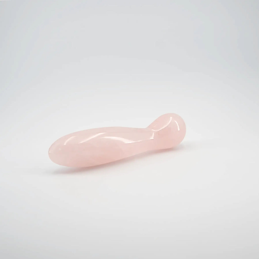 Solace Rose Quartz Wand / 7’’ Curved Double End Bulbous Tapered