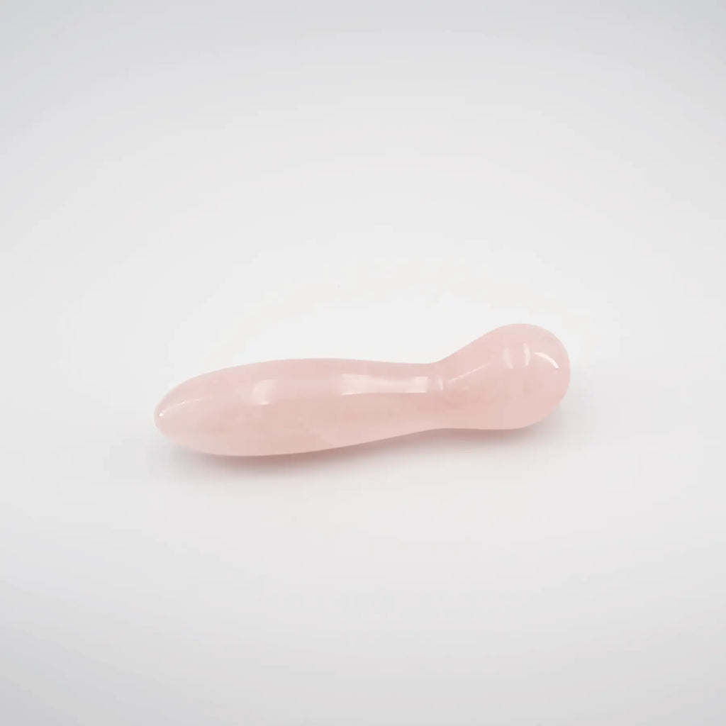 Solace Rose Quartz Wand / 7’’ Curved Double End Bulbous Tapered
