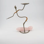 Solace Rose Quartz Wand / 7’’ Curved Double End Bulbous Tapered