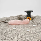 Solace Rose Quartz Wand / 7’’ Curved Double End Bulbous Tapered