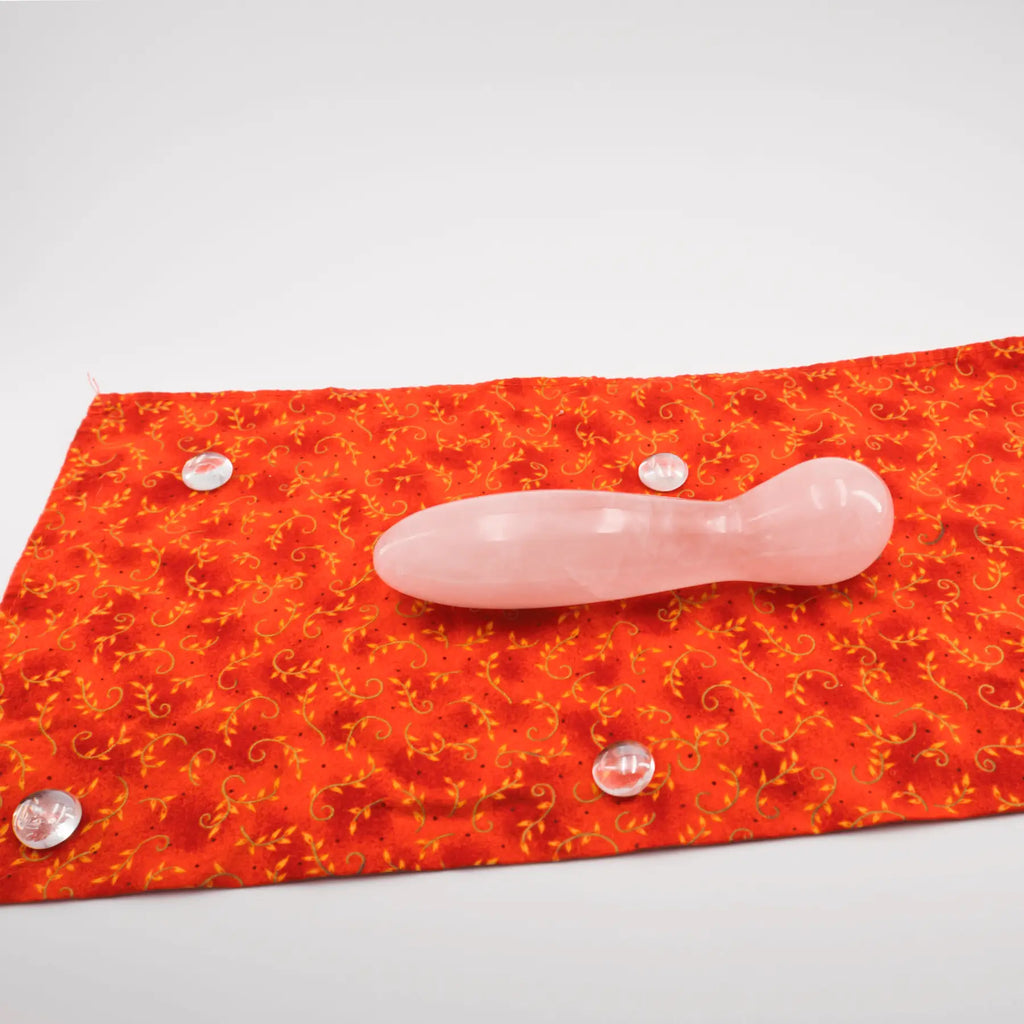 Solace Rose Quartz Wand / 7’’ Curved Double End Bulbous Tapered