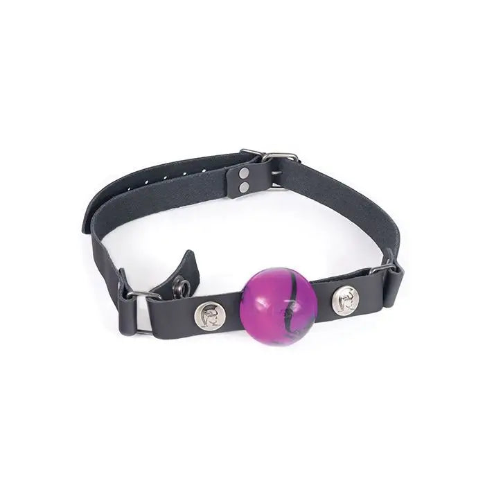 Spartacus™ Black & Purple Silicone Ball Gag - Small - Gags