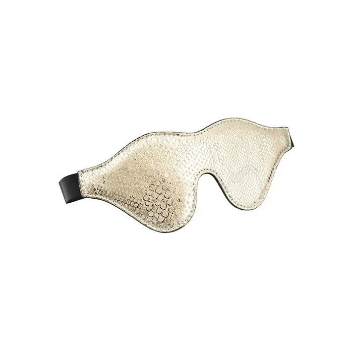 Spartacus™ Leather Blindfold w/ Snakeskin Print - Gold