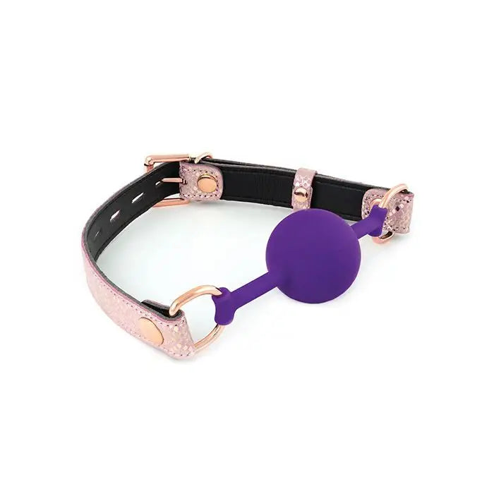 Spartacus™ Snakeskin Print Silicone Ball Gag - Purple - Gags