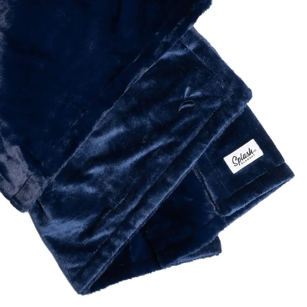 Splash Blanket Furlush Waterproof – Plush Velvet & Faux Rabbit Fur Large / Navy
