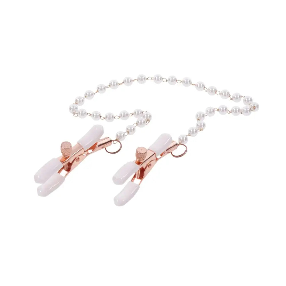 Sportsheets® Sex & Mischief® Peaches ‘n CreaMe Pearl Nipple Clamps - Rolik®
