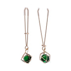 Sportsheets® Sex & Mischief Indica Crystal Nipple Clips Emerald