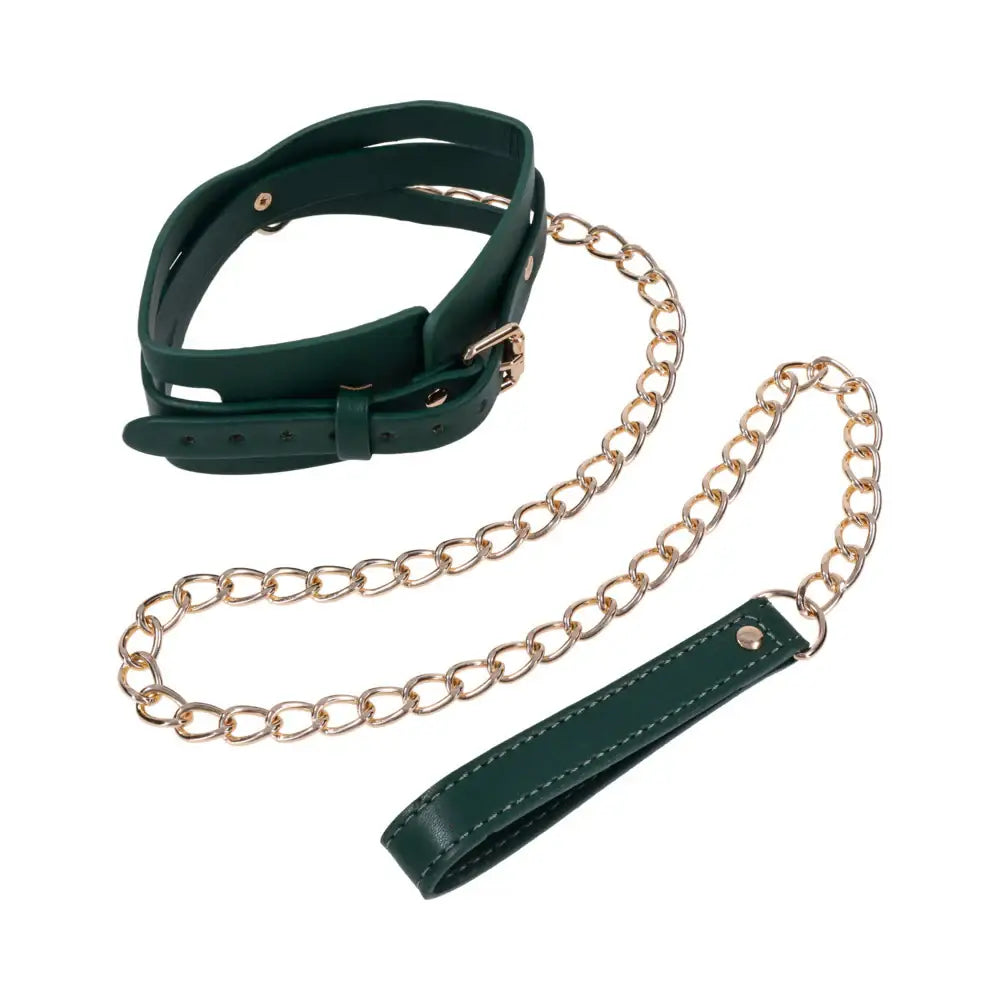 Sportsheets® Sex & Mischief Indica Cutout Collar and Leash Emerald