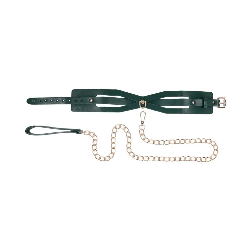 Sportsheets® Sex & Mischief Indica Cutout Collar and Leash Emerald