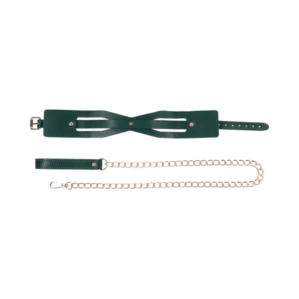 Sportsheets® Sex & Mischief Indica Cutout Collar and Leash Emerald