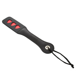 Sex & Mischief® Faux Leather Impression Paddle - Hearts / Black - Flogger