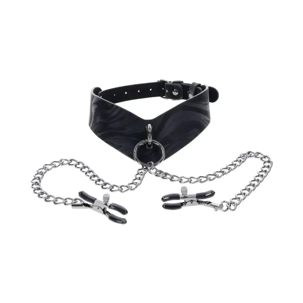 Sportsheets® Velvet Noir Collar & Removable Clamps - Rolik®