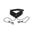 Sportsheets® Velvet Noir Collar & Removable Clamps - Rolik®