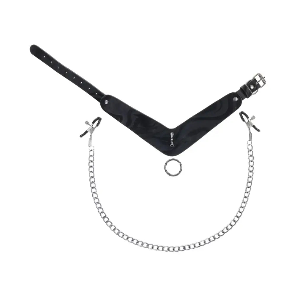 Sportsheets® Velvet Noir Collar & Removable Clamps - Rolik®