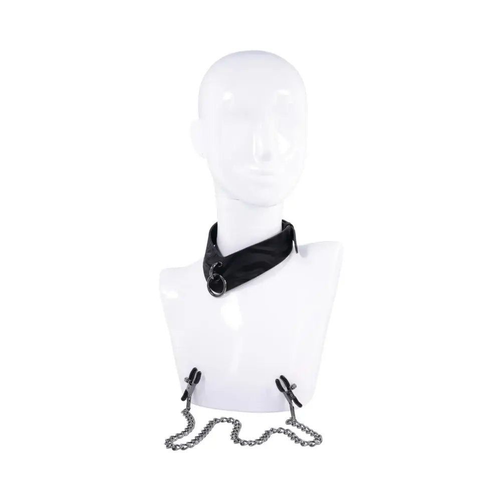 Sportsheets® Velvet Noir Collar & Removable Clamps - Rolik®