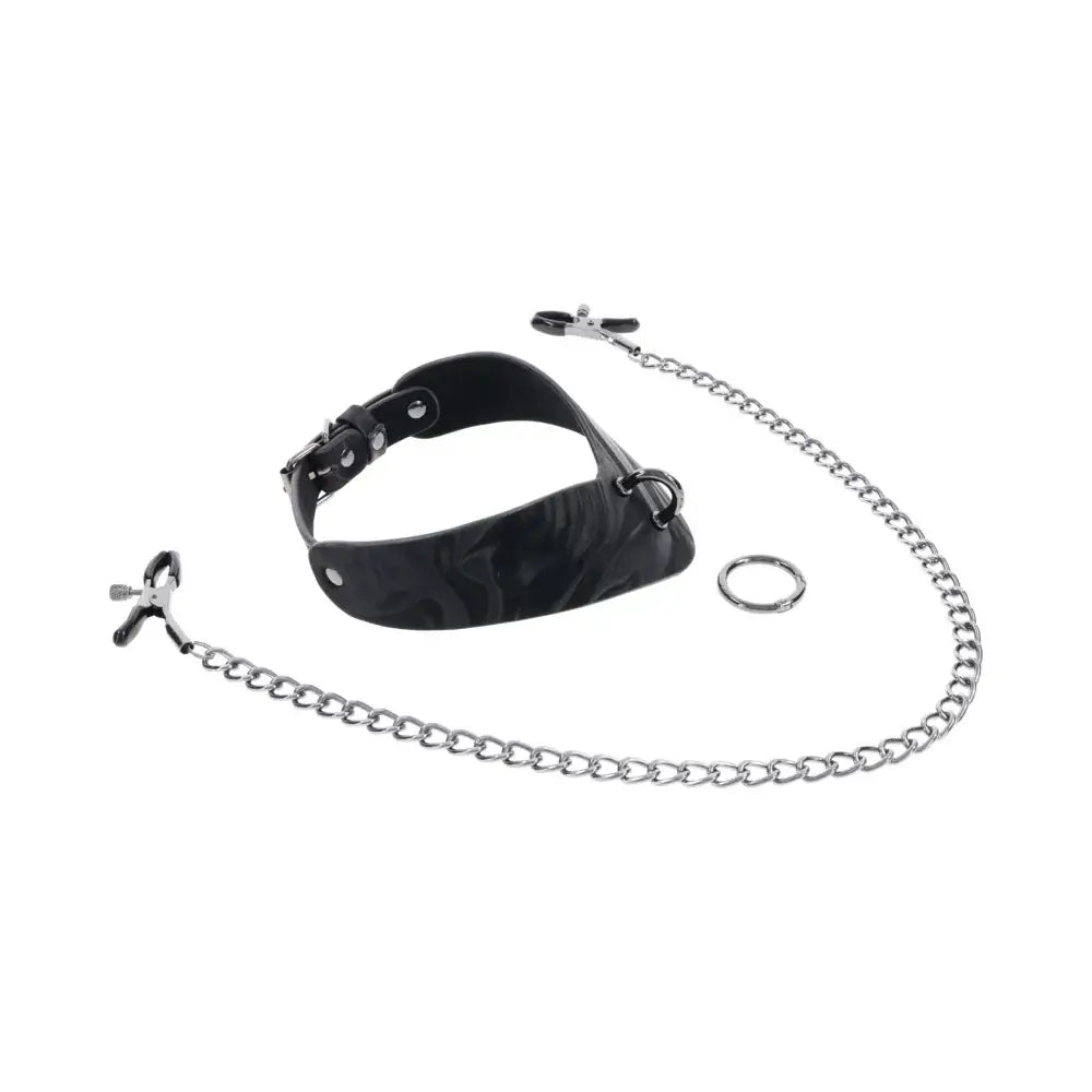 Sportsheets® Velvet Noir Collar & Removable Clamps - Rolik®